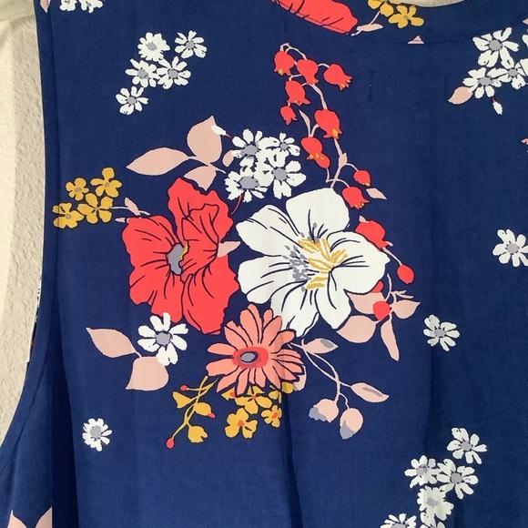 OLD NAVY Plus Size Sleeveless Midi Dress Blue Floral Preppy Beach Vacation XXL - Picture 6 of 11